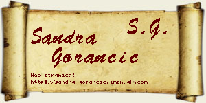 Sandra Gorančić vizit kartica